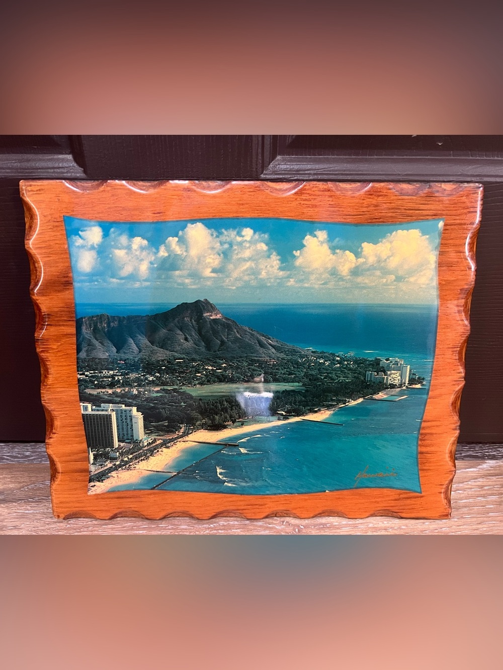Vintage Waikiki Diamond Head Wall Decor
